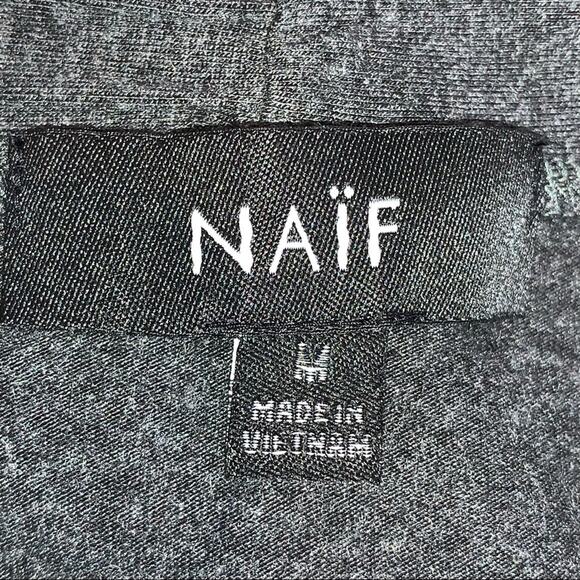 NAÏF Women White Ruffles Top with Gray Cardigan Attached Size M Short Sl… - Picture 6 of 8